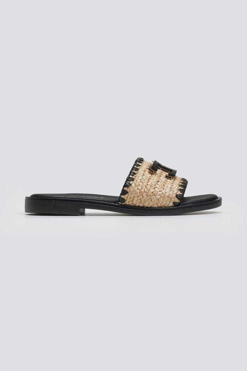 Σανδάλια με ψάθα Ragazza 1015 - Μαύρο - thefashionproject.gr - RAGAZZA