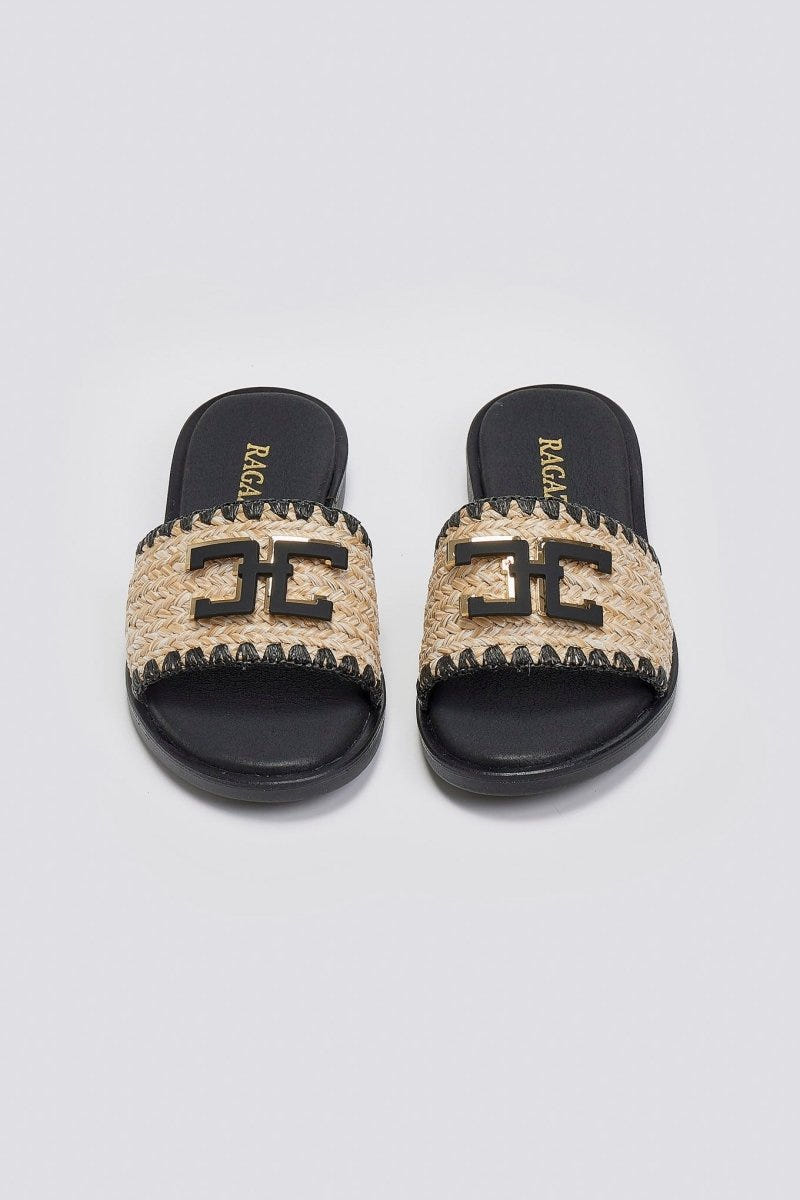 Σανδάλια με ψάθα Ragazza 1015 - Μαύρο - thefashionproject.gr - RAGAZZA
