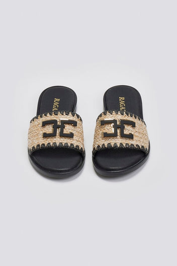 Σανδάλια με ψάθα Ragazza 1015 - Μαύρο - thefashionproject.gr - RAGAZZA