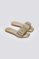 Σανδάλια με ψάθινη φάσα Xti 143861 - Χρυσό - thefashionproject.gr - Xti Footwear