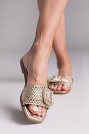 Σανδάλια με ψάθινη φάσα Xti 143861 - Χρυσό - thefashionproject.gr - Xti Footwear