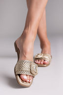Σανδάλια με ψάθινη φάσα Xti 143861 - Χρυσό - thefashionproject.gr - Xti Footwear