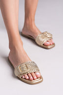 Σανδάλια με ψάθινη φάσα Xti 143861 - Χρυσό - thefashionproject.gr - Xti Footwear