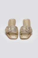 Σανδάλια με ψάθινη φάσα Xti 143861 - Χρυσό - thefashionproject.gr - Xti Footwear