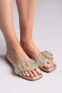 Σανδάλια με ψάθινη φάσα Xti 143861 - Χρυσό - thefashionproject.gr - Xti Footwear