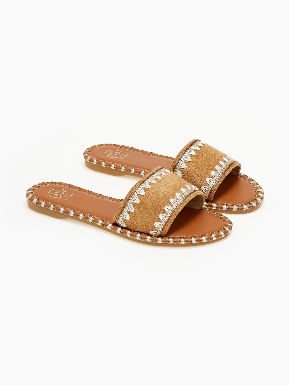 Σανδάλια με ραφές στη φάσα ERYNN - Κάμελ - thefashionproject.gr - ERYNN