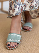 Σανδάλια με ραφές στη φάσα ERYNN - Μέντα - thefashionproject.gr - ERYNN