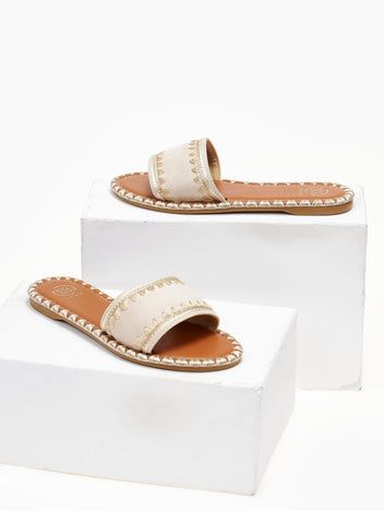 Σανδάλια με ραφές στη φάσα ERYNN - Μπεζ - thefashionproject.gr - ERYNN