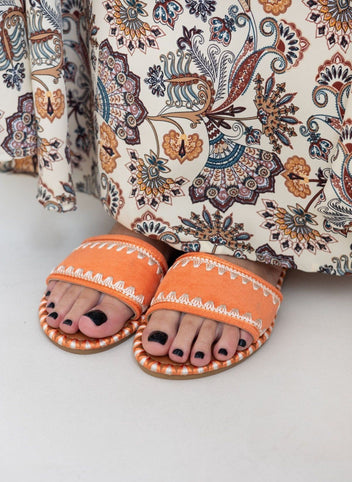 Σανδάλια με ραφές στη φάσα ERYNN - Πορτοκαλί - thefashionproject.gr - ERYNN