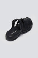 Σανδάλια με sporty σόλα και velcro - Μαύρο - thefashionproject.gr - La Coquette
