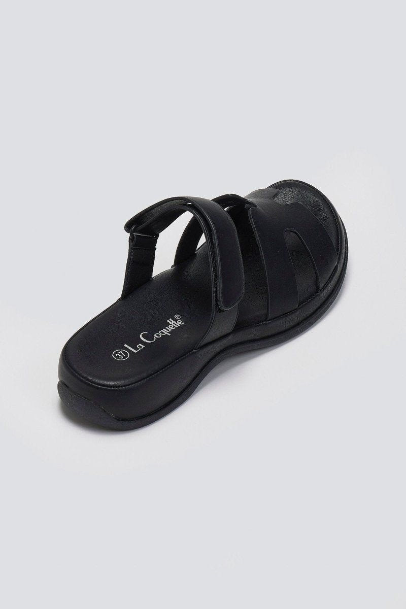 Σανδάλια με sporty σόλα και velcro - Μαύρο - thefashionproject.gr - La Coquette