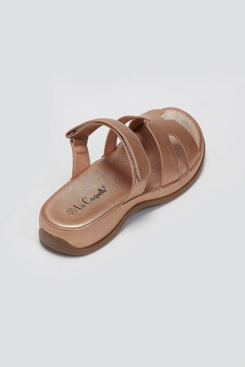 Σανδάλια με sporty σόλα και velcro - Χαλκός - thefashionproject.gr - La Coquette