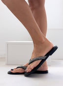 Σανδάλια με στρας Estil - Μαύρο - thefashionproject.gr - Estil