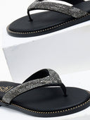Σανδάλια με στρας Estil - Μαύρο - thefashionproject.gr - Estil