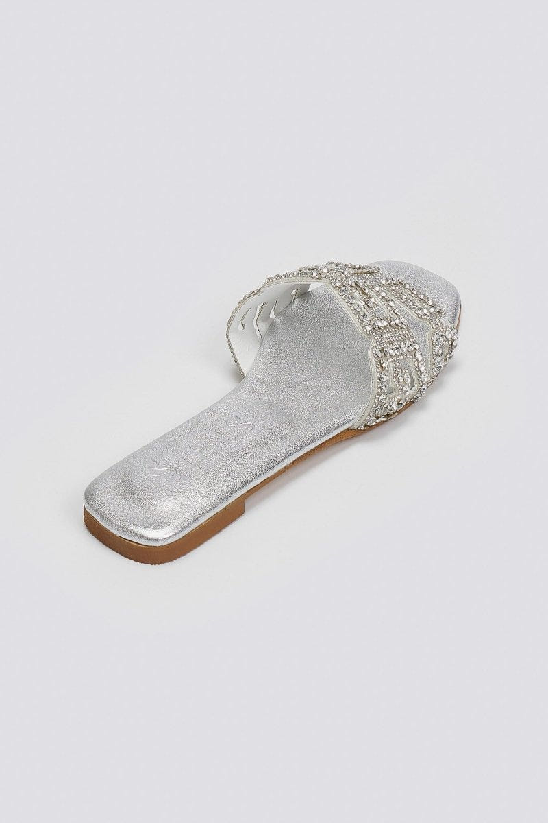 Σανδάλια με στρας φάσα Iris sandals - Ασημί - thefashionproject.gr - IRIS