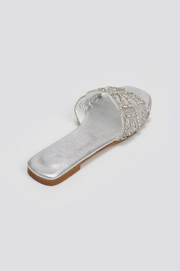 Σανδάλια με στρας φάσα Iris sandals - Ασημί - thefashionproject.gr - IRIS