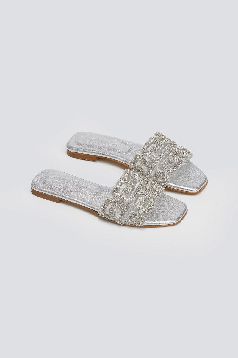 Σανδάλια με στρας φάσα Iris sandals - Ασημί - thefashionproject.gr - IRIS