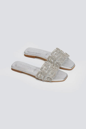 Σανδάλια με στρας φάσα Iris sandals - Ασημί - thefashionproject.gr - IRIS