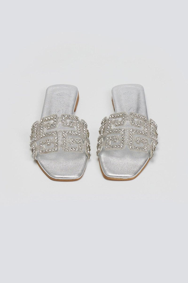 Σανδάλια με στρας φάσα Iris sandals - Ασημί - thefashionproject.gr - IRIS