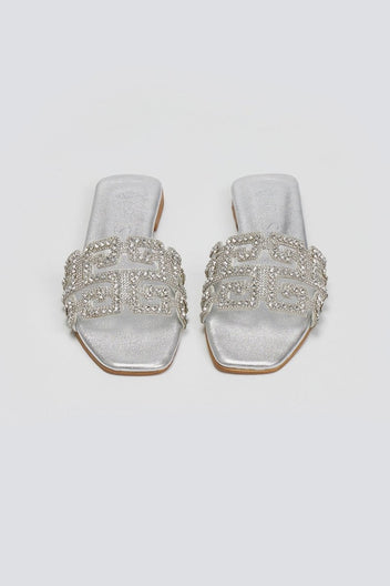 Σανδάλια με στρας φάσα Iris sandals - Ασημί - thefashionproject.gr - IRIS