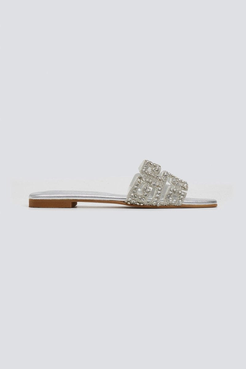 Σανδάλια με στρας φάσα Iris sandals - Ασημί - thefashionproject.gr - IRIS