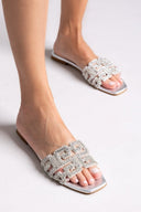 Σανδάλια με στρας φάσα Iris sandals - Ασημί - thefashionproject.gr - IRIS