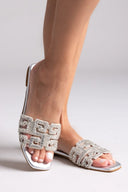 Σανδάλια με στρας φάσα Iris sandals - Ασημί - thefashionproject.gr - IRIS