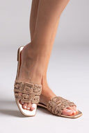 Σανδάλια με στρας φάσα Iris sandals - Χαλκός - thefashionproject.gr - IRIS