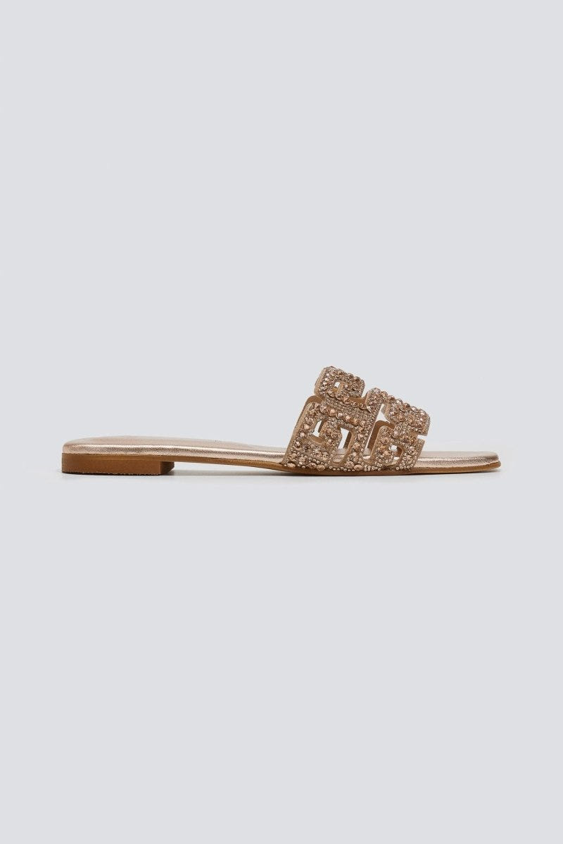 Σανδάλια με στρας φάσα Iris sandals - Χαλκός - thefashionproject.gr - IRIS