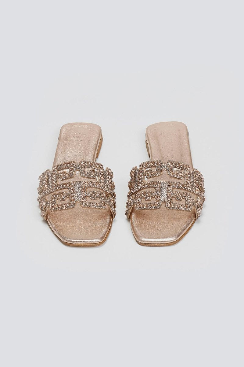 Σανδάλια με στρας φάσα Iris sandals - Χαλκός - thefashionproject.gr - IRIS