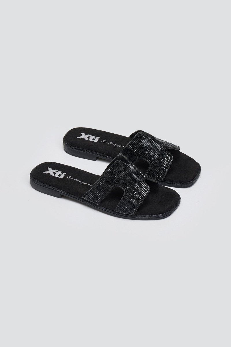 Σανδάλια με στρας Xti 142857 - Μαύρο - thefashionproject.gr - Xti Footwear