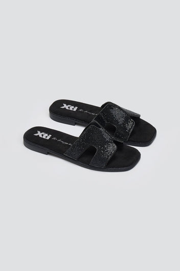 Σανδάλια με στρας Xti 142857 - Μαύρο - thefashionproject.gr - Xti Footwear