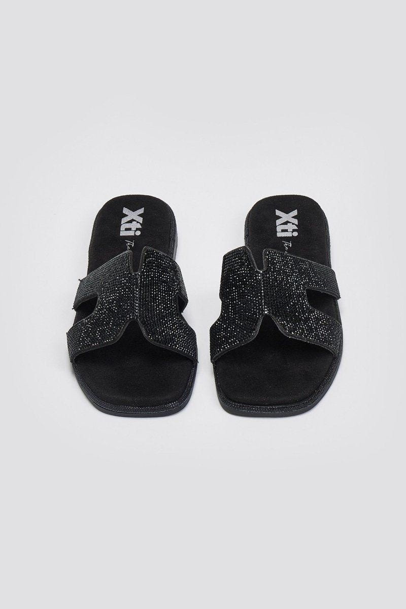 Σανδάλια με στρας Xti 142857 - Μαύρο - thefashionproject.gr - Xti Footwear
