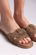 Σανδάλια με στρας Xti 143866 - Κάμελ - thefashionproject.gr - Xti Footwear