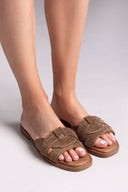 Σανδάλια με στρας Xti 143866 - Κάμελ - thefashionproject.gr - Xti Footwear