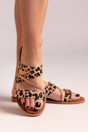 Σανδάλια με συνθετικό ponyskin και print Estil - Leopard - thefashionproject.gr - Estil