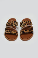 Σανδάλια με συνθετικό ponyskin και print Estil - Leopard - thefashionproject.gr - Estil