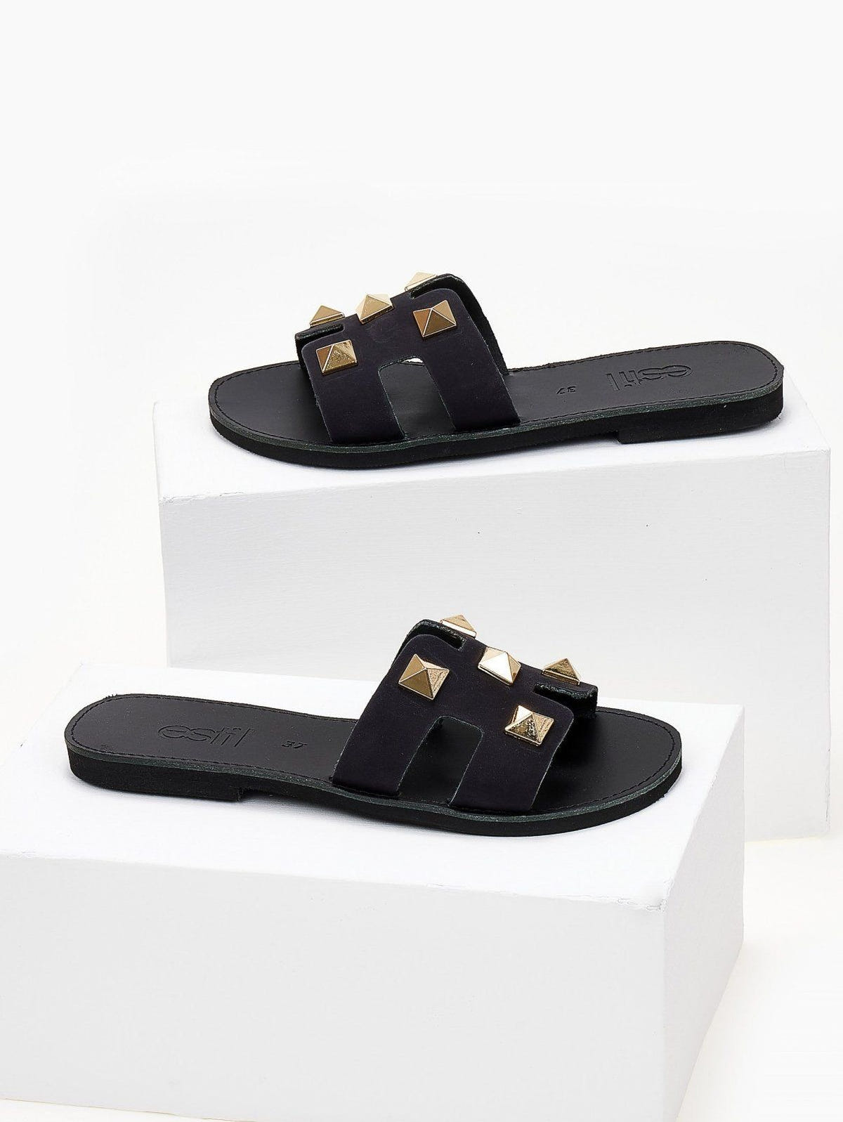 Σανδάλια με τρουκς και ανοίγματα estil - Μαύρο - thefashionproject.gr - Estil