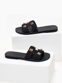Σανδάλια με τρουκς και ανοίγματα estil - Μαύρο - thefashionproject.gr - Estil
