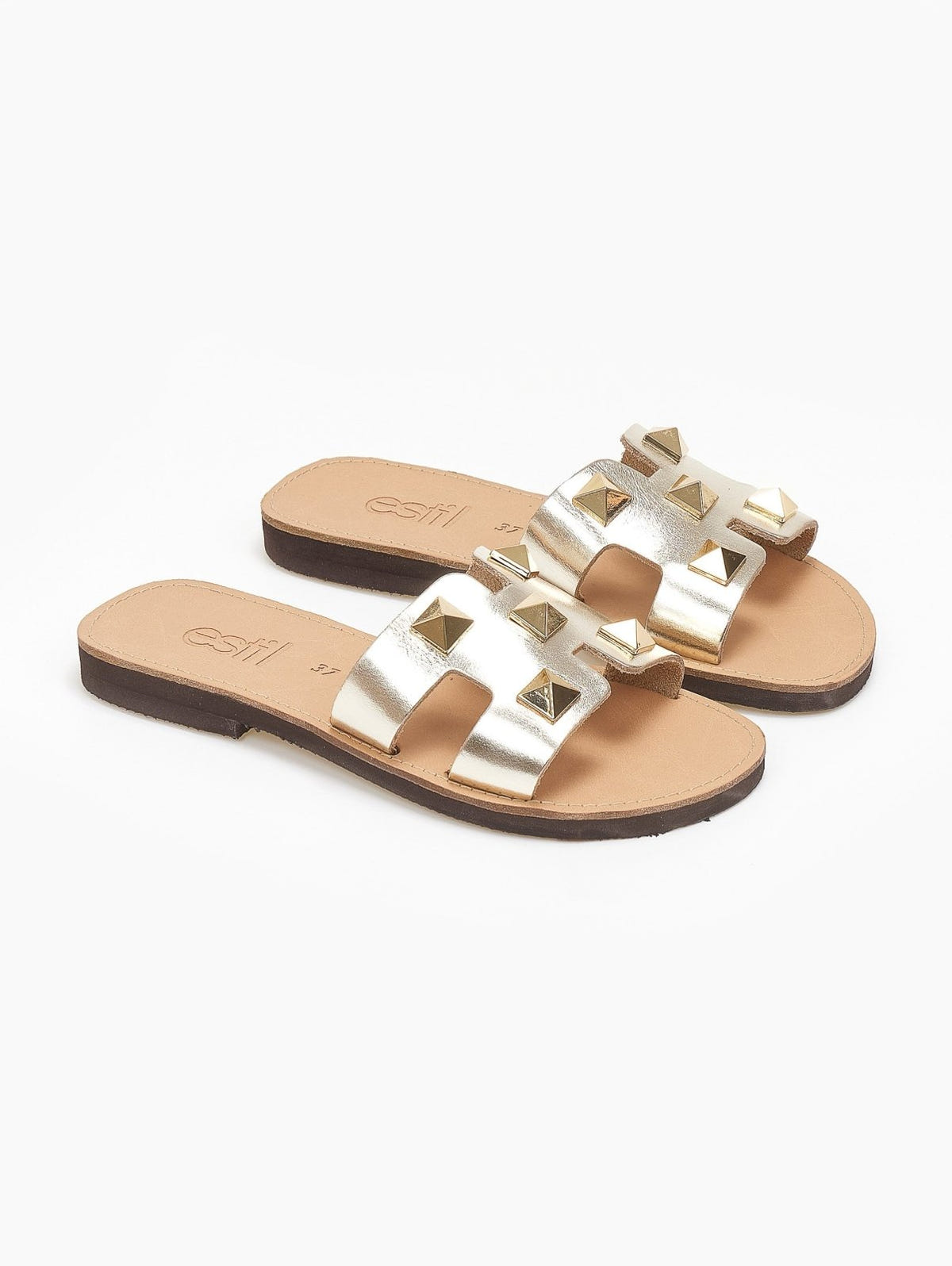 Σανδάλια με τρουκς και ανοίγματα estil - Χρυσό - thefashionproject.gr - Estil