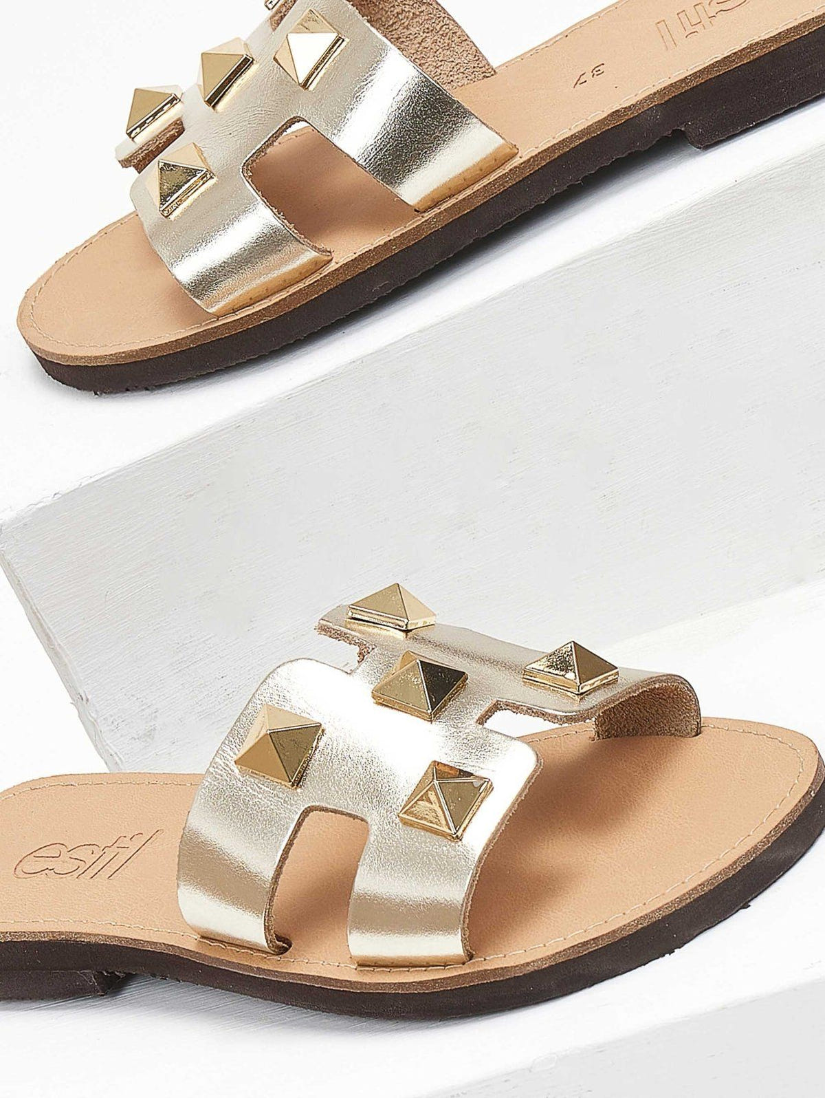 Σανδάλια με τρουκς και ανοίγματα estil - Χρυσό - thefashionproject.gr - Estil