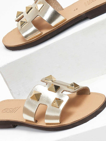 Σανδάλια με τρουκς και ανοίγματα estil - Χρυσό - thefashionproject.gr - Estil