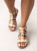Σανδάλια με τρουκς και print ERYNN - Μπεζ - thefashionproject.gr - ERYNN