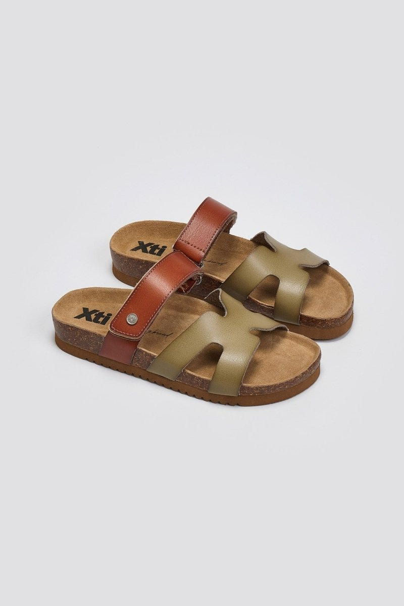 Σανδάλια με velcro Xti 144124 - Χακί - thefashionproject.gr - Xti Footwear