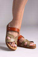 Σανδάλια με velcro Xti 144124 - Χακί - thefashionproject.gr - Xti Footwear