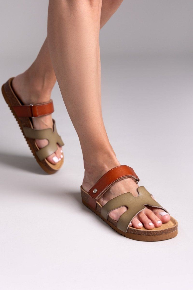 Σανδάλια με velcro Xti 144124 - Χακί - thefashionproject.gr - Xti Footwear