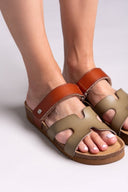 Σανδάλια με velcro Xti 144124 - Χακί - thefashionproject.gr - Xti Footwear