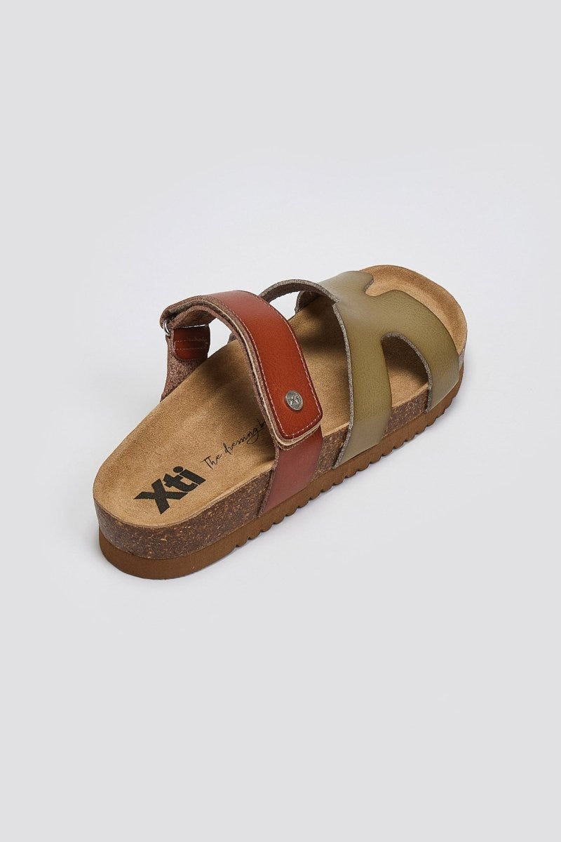 Σανδάλια με velcro Xti 144124 - Χακί - thefashionproject.gr - Xti Footwear