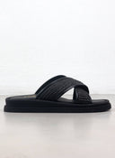Σανδάλια με χιαστί ψάθινη φάσα Estil - Μαύρο - thefashionproject.gr - Estil