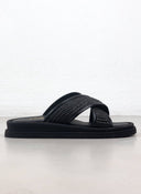 Σανδάλια με χιαστί ψάθινη φάσα Estil - Μαύρο - thefashionproject.gr - Estil